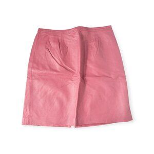 Vintage Pink Leather Mini Skirt By Newport News SZ L Retro Clothing Barbie